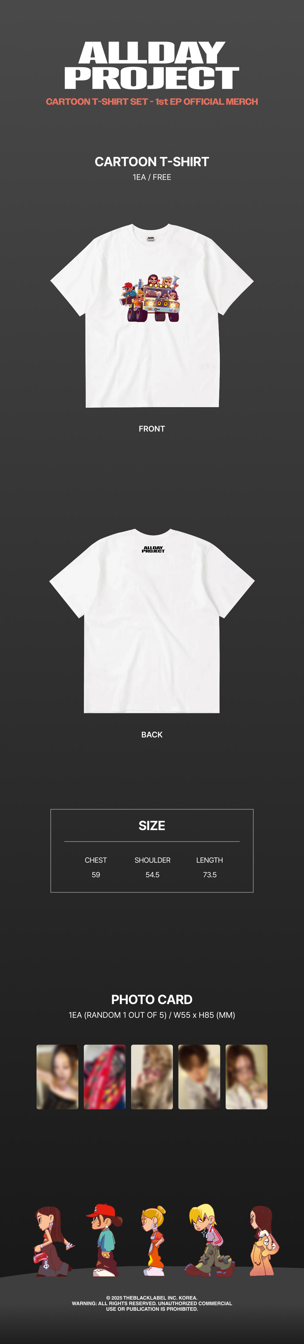 ALLDAY PROJECT 1st EP OFFICIAL MERCH Goods - CARTOON T-SHIRT SET